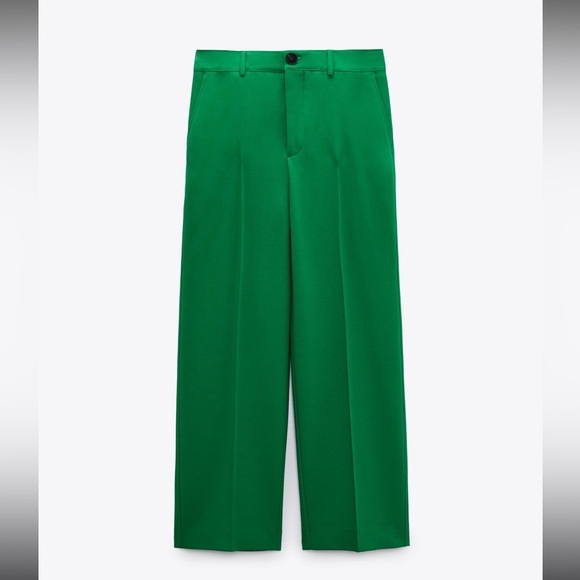 NWT ZARA HIGH WAISTED CROPPED STRAIGHT LEG PANTS - Picture 6 of 9